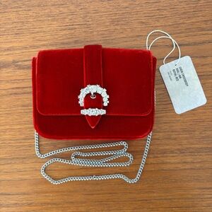 Jimmy Choo Cheri Royal red velvet crossbody bag